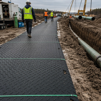 Tapis de chantier portables en HDPE haute résistance, tapis d'accès temporaire en HDPE vierge écologique, épaisseur 12 mm pour chantiers