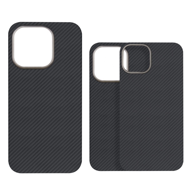 Magnetic Wireless Charging Compatible Ultra-Thin Luxury Carbon Aramid Fiber Case for iPhone 15 16 Pro Max