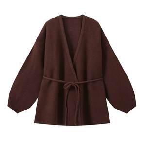 Frauen Herbst New Fashion Gestrickte Langarm Mantel Hose Retro Casual Chic Damen Damen anzug - Product Image 3