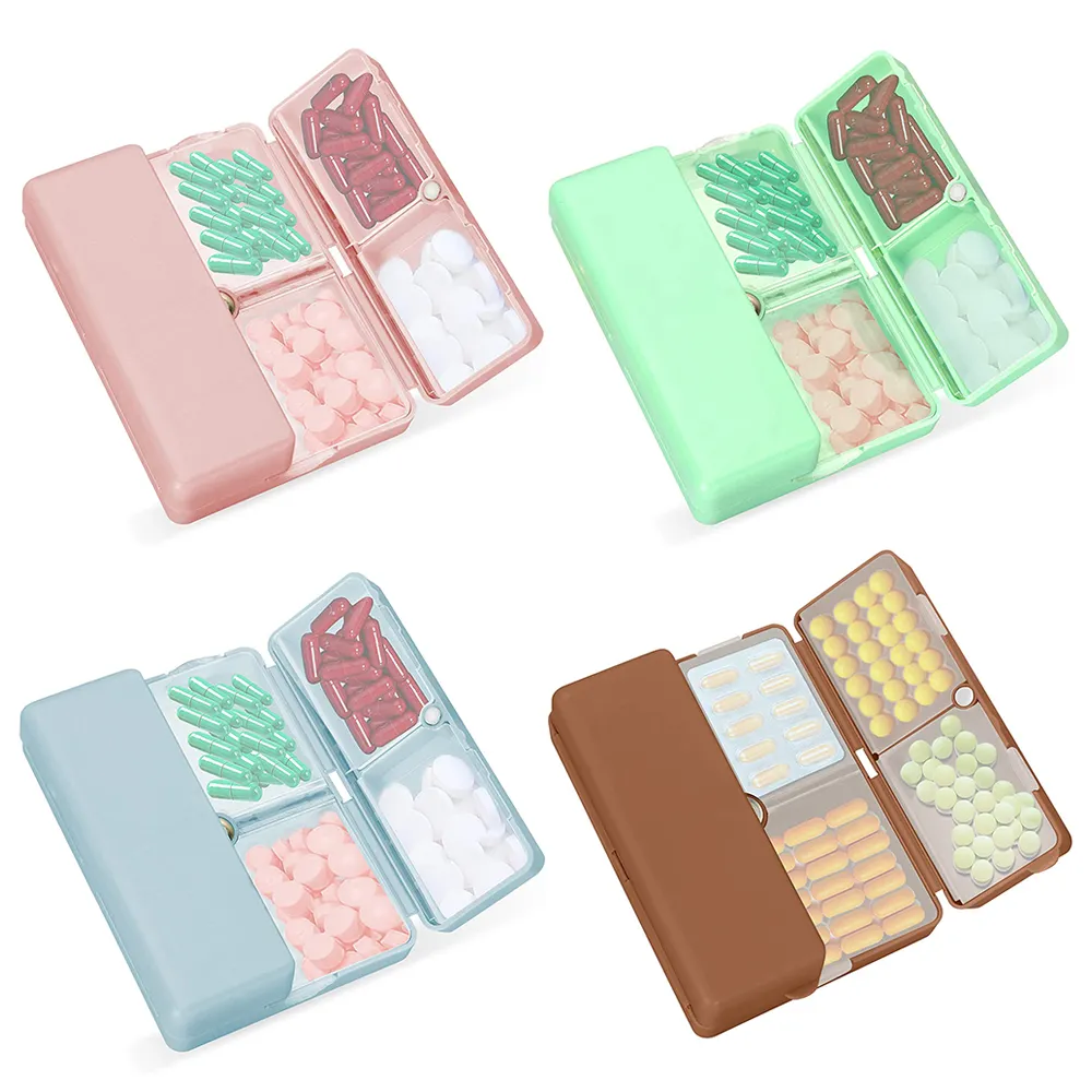 Portátil Rosa PP Plástico Mini Pill Box RBP342 Fácil-Tomada Viagem Caso Estilo Popular para Comprimido Organizador De Armazenamento
