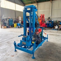 Foreuse hydraulique robuste sur roues de 200 m pour puits d'eau, avec moteur diesel, pompe, roulement, boîte de vitesses et système d'exploitation