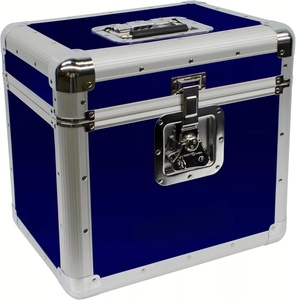 Caja de Almacenamiento para Discos de Vinilo Azul, Duradera, de Aluminio, para 70 Discos LP de 12 Pulgadas, Estuche de Transporte para <span class=keywords><strong>DJ</strong></span> - Product Image 1