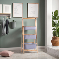 Panier à linge en bambou de qualité supérieure à 3 niveaux, organisateur de rangement pliable en tissu pour chambre, salle de bain et balcon