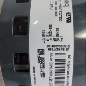Ventilador 5SME39SL0253 1 PH 60/50 Hz 208-230 V 7.6 A 1050 RPM Modelo 5SME39SL013M Ensamblado en México - Product Image 1