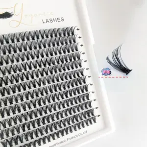 Clusters Lashes Diy en casa Kit de extensión de pestañas Seda 30D 40D Nudo cómodo Segmento de pestañas sin RACIMO