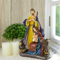 Produits en stock Statues religieuses catholiques en résine Image Sainte Famille Figurine de la Sainte Famille Crèche 18,5 cmH Sainte Famille