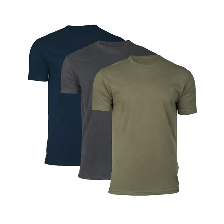 Qianzun Premium erkekler boş t shirt 4.3 oz 60% penye pamuk 40% polyester tshirt jersey donatılmış ekip boyun t-shirt