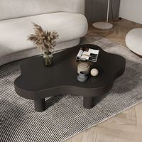 Table basse en bois massif multifonctionnelle en forme de nuage, style nordique minimaliste moderne pour petit salon