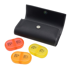 Vente en gros de boîtes à pilules colorées en cuir portables à 14 compartiments, best-sellers, pour l'emballage et le stockage pharmaceutique - Product Image 3