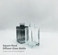 Bouteille diffuseur de parfum rectangulaire en verre de 100 ml, flacon vide personnalisable avec logo pour la décoration de la maison et de la chambre