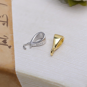 Boucle en argent S925 en forme de grain de melon, ouverture de 3 mm, article semi-fini, accessoire de bijouterie DIY, support vide 3924 - Product Image 4
