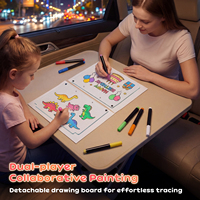 Tableau de Dessin Créatif Portable Rechargeable Type-C à LED avec Double Panneau Acrylique, 7 Couleurs, Éclairage Dimmable à 5 Niveaux et Surface Effaçable