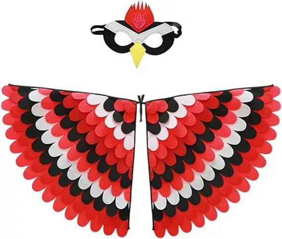 ชุดคอสตูมปีกนกสำหรับนกนกฮูกและนกยูงเครื่องแต่งกายสำหรับเด็กผู้ชายเด็กผู้หญิงชุดหน้ากากและปีก