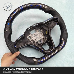 Volant sport en cuir personnalisé, en fibre de carbone forgée, 3 branches, 35 mm, pour Volkswagen Golf MK8 GTI Passat - Product Image 4