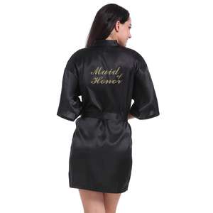 Personalizzato Sposa di <span class=keywords><strong>Seta</strong></span> Robes Donne Pianura Breve di <span class=keywords><strong>Seta</strong></span> Kimono <span class=keywords><strong>in</strong></span> Raso Robe Accappatoio Damigella D'onore Vestire Abiti di Raso per Le Donne - Product Image 5