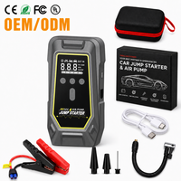 Démarreur de voiture 5 en 1 intégré avec gonfleur de pneus 12V, batterie externe et lumière LED pour véhicule et utilisation en extérieur, modèle K5