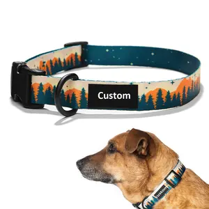 Profession elle Fabrik Luxus Mode Druck Design Muster verstellbare Nylon Haustier Hunde halsband