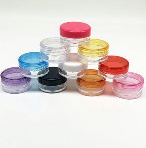 Venta al por mayor 3G 5g transparente PS tarro de plástico cosmético tapa de color pequeña muestra contenedor barato para crema de ojos loción cuidado de la piel PS vacío - Product Image 4