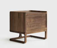 Table de chevet personnalisée en bois massif, 2 tiroirs, style nordique, en bois de cerisier et de noyer, armoire de chambre à coucher