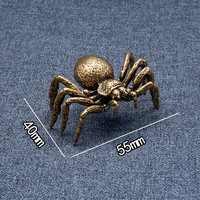 Figurines d'araignées en laiton, miniatures, décorations de bureau, artisanat, simulation d'animaux, collection de figurines de thé, décorations pour la maison