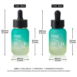 Flacon compte-gouttes en verre dégradé vert de 30 ml pour huile essentielle et sérum, avec bouchon noir et or, emballage personnalisé pour soins de la peau et cosmétiques - Product Image 5