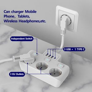Industriële Flexibele Kabel Free Swing Design Pvc Stekkerdoos Met 4/3 Stopcontacten 3 Usb Poorten Stekker Met Stopcontact - Product Image 6