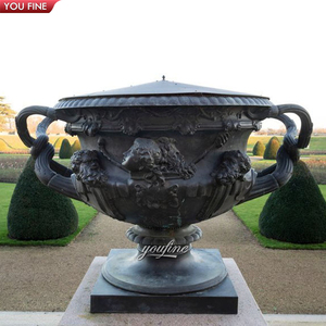 Grands <span class=keywords><strong>pots</strong></span> à fleurs <span class=keywords><strong>en</strong></span> bronze pour jardin avec oreilles de statue - Product Image 5