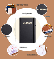 Agenda en cuir rigide personnalisé avec logo imprimé, reliure à chevalet, couverture en papier/tissu, formats A5/A6/A4, organiseur et journal pour étudiants
