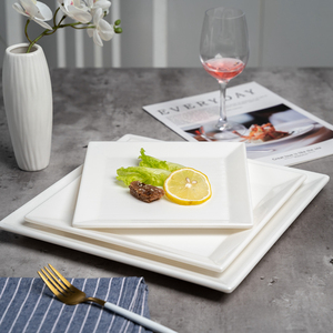 <span class=keywords><strong>Assiette</strong></span> <span class=keywords><strong>carrée</strong></span> en mélamine blanche, vente en gros d'usine, pas cher - Product Image 5