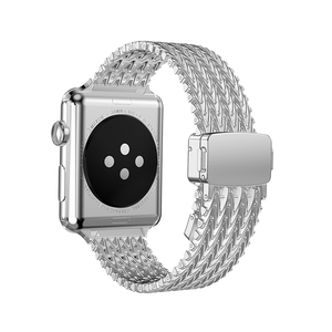 Correa de Reloj Ultra Lujosa para <span class=keywords><strong>Apple</strong></span> <span class=keywords><strong>Watch</strong></span> 10, Nueva Correa de Metal con Diseño de Espiga de Trigo y Hebilla de Acero Inoxidable, Compatible con <span class=keywords><strong>Apple</strong></span>, Huawei y Samsung - Product Image 6