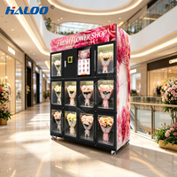 Máquina Expendedora Automática de Ramos de Flores Haloo con 10 Compartimentos, Pantalla Táctil, Monitoreo Remoto, Múltiples Opciones de Pago, Basada en la Nube