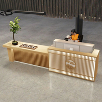 Comptoir de réception pliable moderne et luxueux, design incurvé, surface solide, écologique, garantie 10 ans, hôtels, écoles, hôpitaux