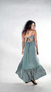 Boho indien 100% coton imprimé fleuri décontracté vêtements pour femmes manches 3/4 vêtements de plage caftan femmes soirée porter caftan robe - Product Image 2