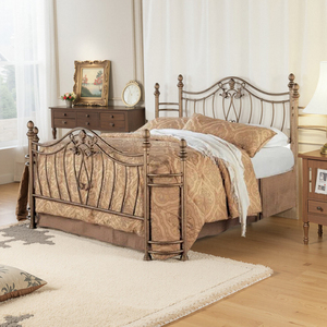 <strong>Vintage</strong> High-End Wrought Iron <strong>Bed</strong> <strong>Frame</strong>, Large Metal <strong>Bed</strong> in Antique Bronze Color, Double BedSet for Bedroom and Hotel Furniture - Product Image 5