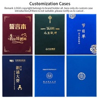 Couverture de dossier de certificat de degré marron, protecteur de couverture de diplôme bleu marine, porte-certificat en velours noir avec logo personnalisé