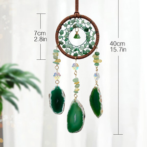 Acchiappasole in Cristallo Naturale Grezzo di <span class=keywords><strong>Avventurina</strong></span> <span class=keywords><strong>Verde</strong></span>, Lucidato a Mano con Motivo Floreale, Personalizzabile, Stile Femminile e Romantico, Forma Irregolare - Product Image 5