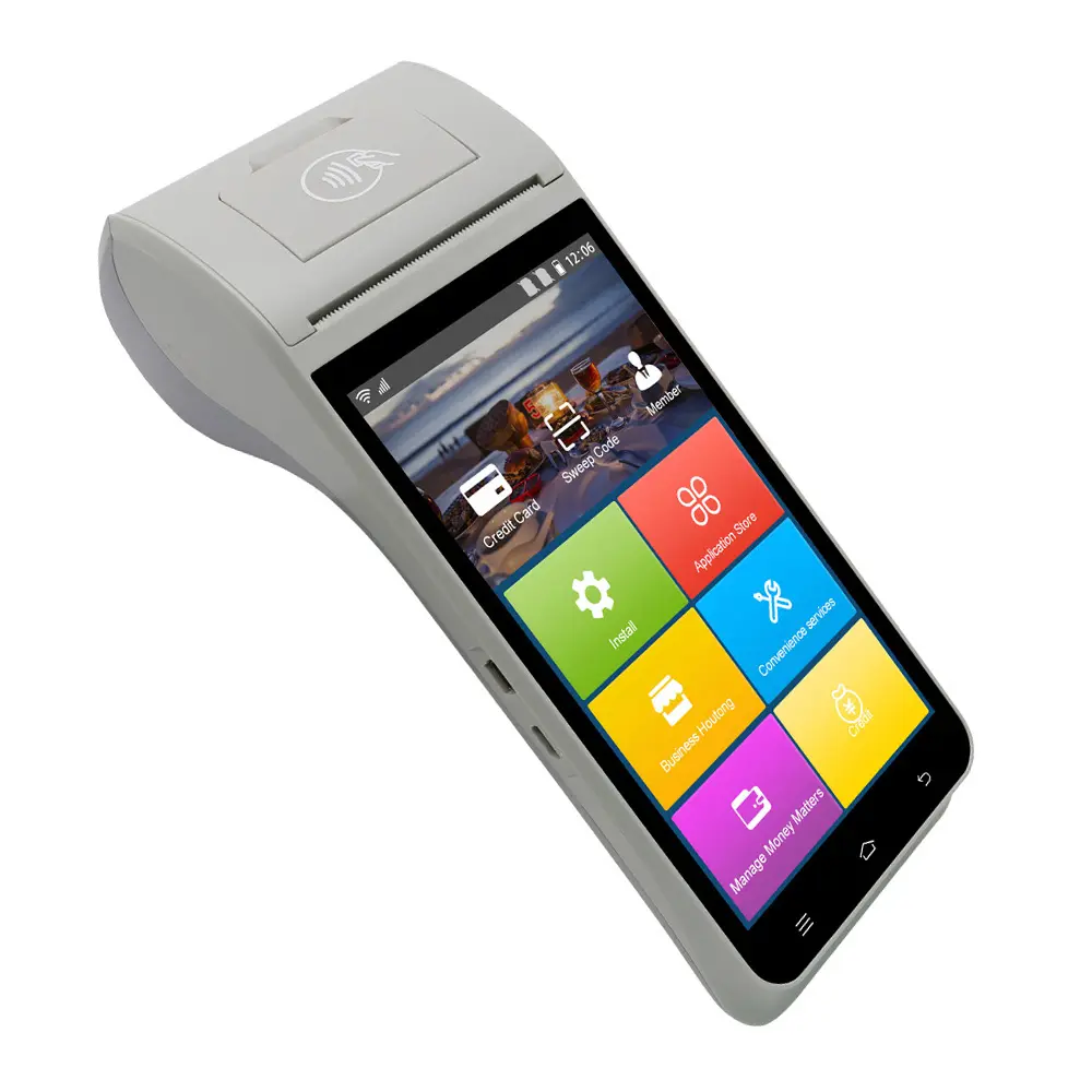 ZCS üretici tedarik el dokunmatik ekran 4G Wifi makbuz yazıcı Android 11.0 POS sistemleri için yukarı