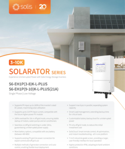 Inversor Solar Híbrido de Almacenamiento de Energía Monofásico de 10kw 48V <span class=keywords><strong>Solis</strong></span> S6-EH1P10K-L-PLUS con Protección IP66 para el Hogar - Product Image 6