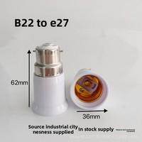 Adaptateur de base à vis en plastique B22 vers E27 E14 vers E27 et E40 vers E27 Extension de convertisseur à baïonnette pour lampes