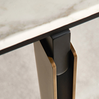 Table à manger de luxe légère, table à manger rectangulaire minimaliste italienne, table et chaises de salle à manger pour villa