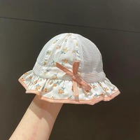 Topi Matahari Bayi Perempuan Empat Musim 6-12 Bulan & 1-2 Tahun Tipis Bernapas Dapat Disesuaikan Model Putri Lucu