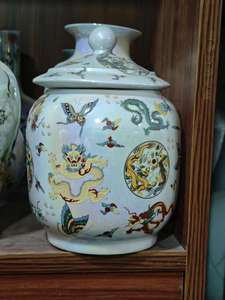 โถเก็บของเซรามิกจีนสีขาวขายส่ง ฝาปิดลาย<span class=keywords><strong>มังกร</strong></span> พร้อมแจกันเซรามิก - Product Image 6