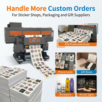 Impresora UV DTF Industrial de 650 mm con Cuatro Cabezales para Estampado en Oro, Máquina de Impresión de Etiquetas de Cristal, Barniz de Alta Velocidad, Relieve 3D