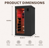 Sauna infrarouge moderne personnalisé pour 1 personne, sauna sec intérieur en bois, cabine de sauna pour la relaxation à domicile