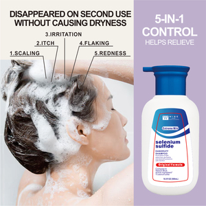 Sampo Anti ketombe 500ml minyak Argan <span class=keywords><strong>Selenium</strong></span> sulfida 5In1 sampo pembersih kulit kepala dalam aroma ringan melembapkan - Product Image 5