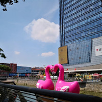 Flamants roses gonflables géants en PVC personnalisés, modèles d'animaux gonflables, divers modèles de cygnes gonflables pour la décoration aquatique