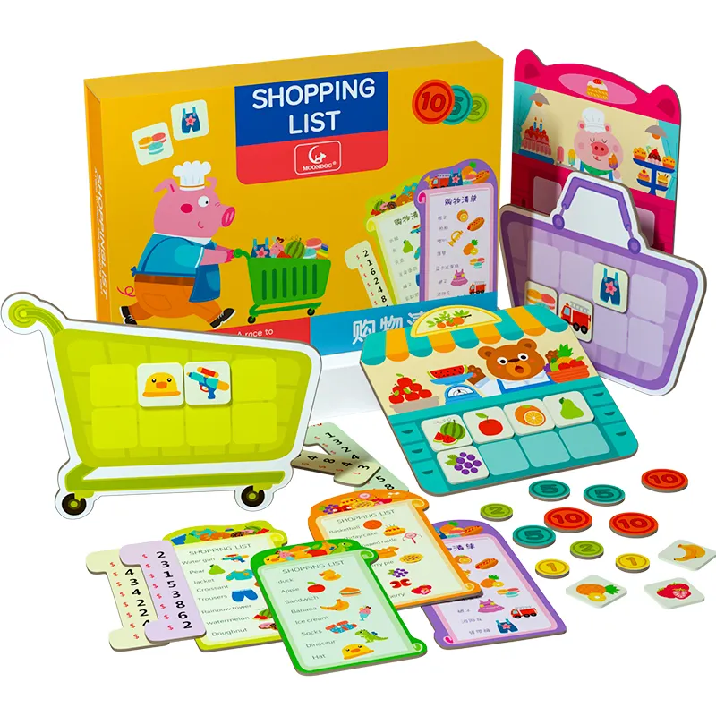 Новый дизайн, детская игра для покупок, для малышей, с подсчетом и предметами, знания, мелкая моторика, обучающие игрушки для мальчиков и девочек