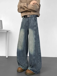 Jean droit en denim pour homme avec détail à rabat, style juré, pour <span class=keywords><strong>la</strong></span> cour d'assises, vente en gros - Product Image 2