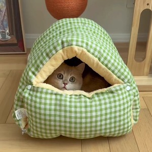 Cat <b>bed</b>/cat house, warm and cozy in winter, plush and thickened, removable and washable pet <b>bed</b>. - Product Image 5