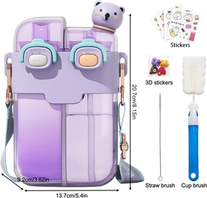 Kids Double Drink Cup Large Capacity Kids Water <b>Bottle</b> for Travel, Picnic, <b>Sport</b> - Product Image 2
